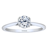 14K White Gold .736ctw Canadian Diamond Solitaire Ring w Underhead Accents