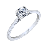 14K White Gold .736ctw Canadian Diamond Solitaire Ring w Underhead Accents