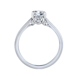 14K White Gold .736ctw Canadian Diamond Solitaire Ring w Underhead Accents