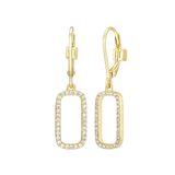Elle "Allure" Gold Plated Cubic Zirconia Open Rectangle Leverback