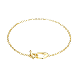 Elle "Celeste" Gold Plated Pear & Oval Link Toggle Bracelet