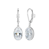 Elle 'Serenelle' Oval Cubic Zirconia Dangle Earrings