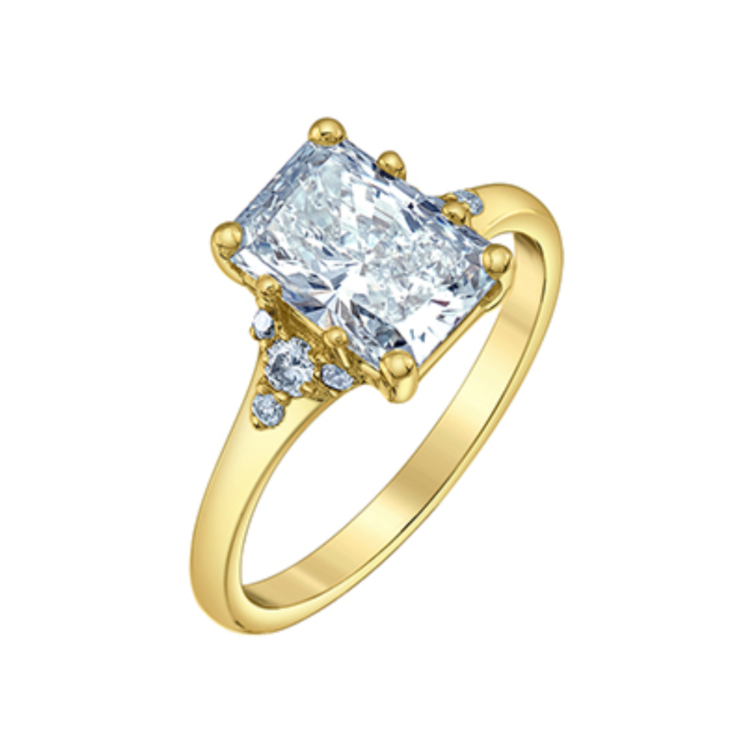 14K Yellow Gold 2.23ctw Radiant Lab Grown Diamond Ring