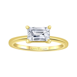 14k Yellow Gold Emerald Cut East West Lab Grown Diamond Solitaire