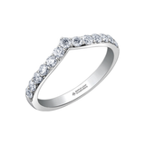 18K White Gold .301ctw Canadian Diamond "V" Shape Band