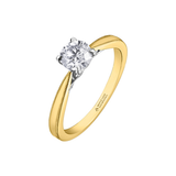 18KPD Yellow & White Gold .772ctw Canadian Diamond Solitaire Ring