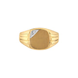 10K Yellow & White Gold .01CT Diamond Signet Ring