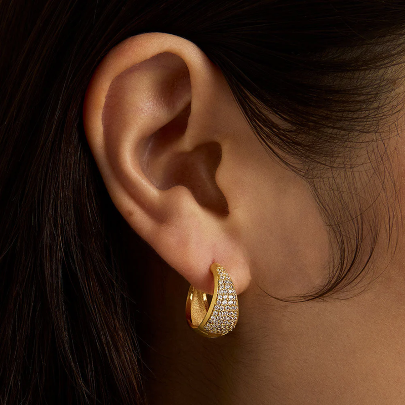 Dean Davidson Maragaux CZ Pave Huggie Hoops