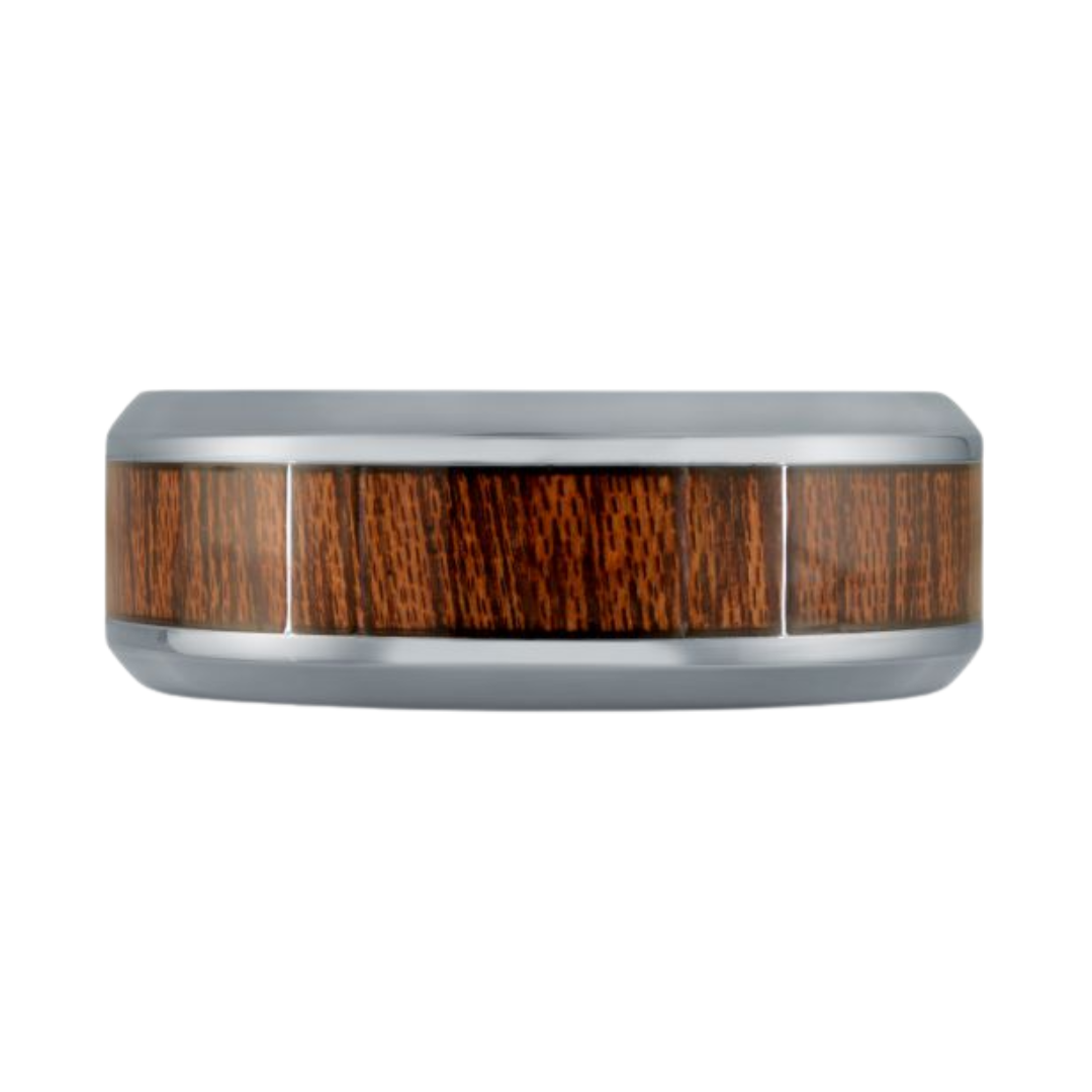 Tantalum + Wood Centre 8mm Size 9 Wedding Band