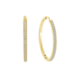 Italgem Stainless Steel Gold Plated Cubic Zirconia Eternity Hoops
