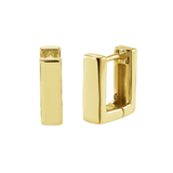 Italgem Gold Plated Stainless Steel Square Huggies