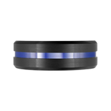 Blue & Black Tungsten 8mm Size 9 Wedding Band