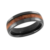 Black & Wood Tungsten 7mm Size 10 Shiny Finish Wedding Band