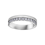 14K White Gold .50ctw Diamond Half + Half Band