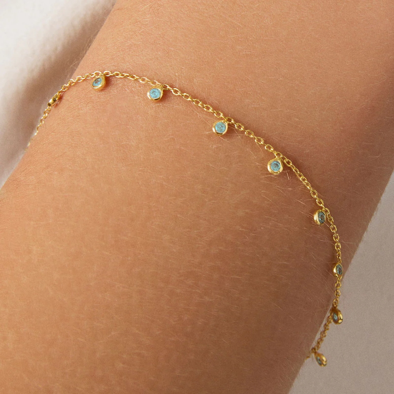 Dean Davidson Orsay Sky Blue CZ Charm Bracelet