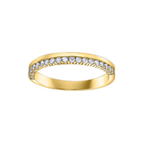 14K Yellow Gold .25ctw Diamond Half + Half Band