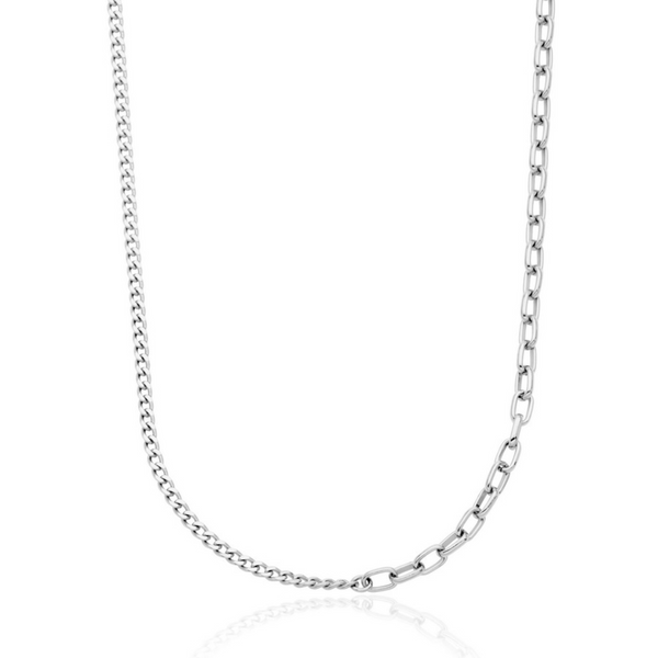 SteelX Half & Half Curb Chain Neclace
