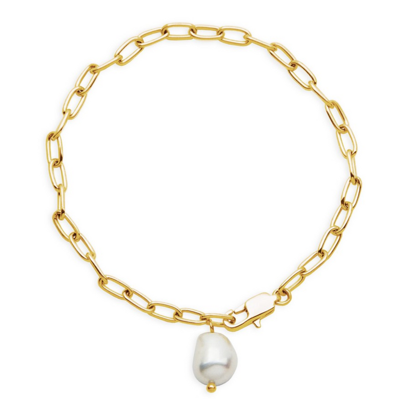 SteelX Yellow Gold Plated Pearl Bracelet