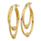 14K Yellow Gold Polished Hoop Earrings