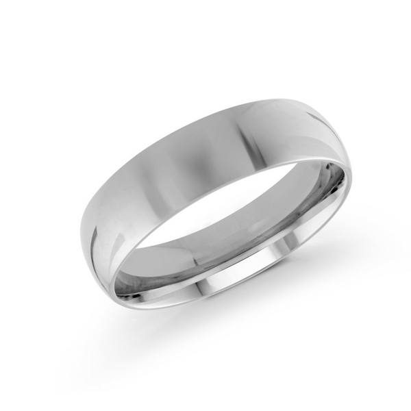 10K White Gold 6mm Wedding Band RS6