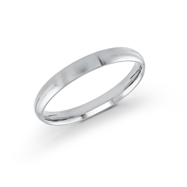 10K White Gold 3mm Wedding Band RS6