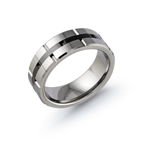 Tungsten and Carbon Fiber 8mm Wedding Band