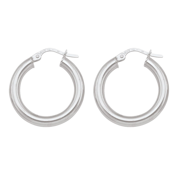 10K White Gold Hoops