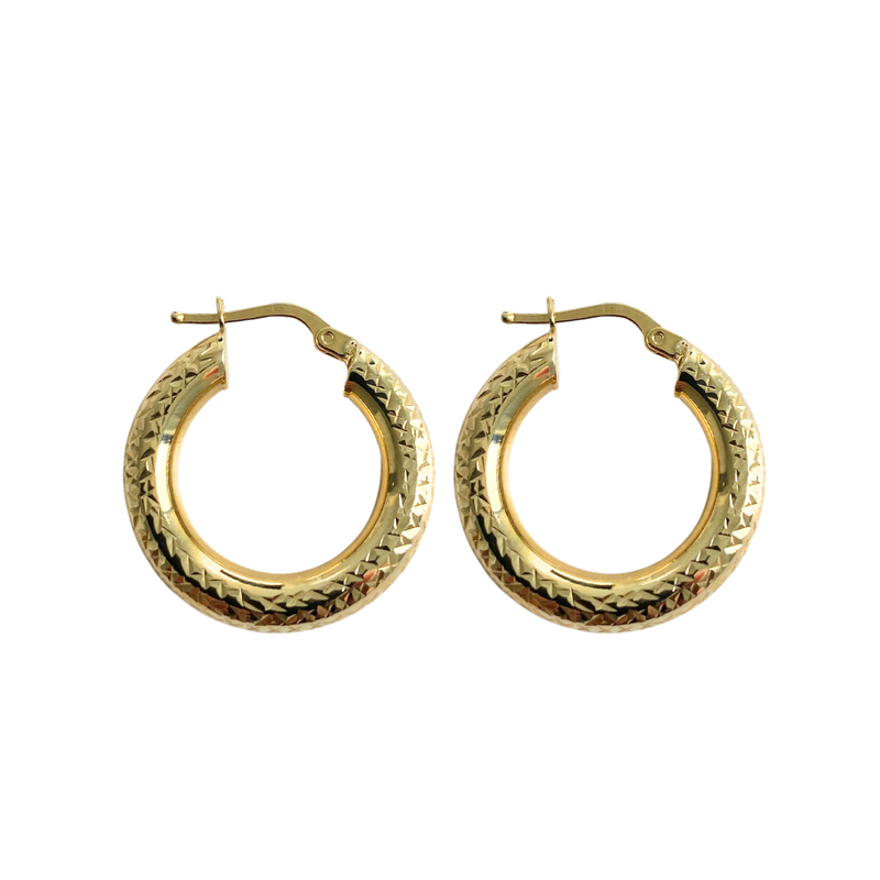 White and yellow gold hoop earrings hotsell