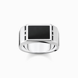 Thomas Sabo Sterling Silver Square Black Stone Ring