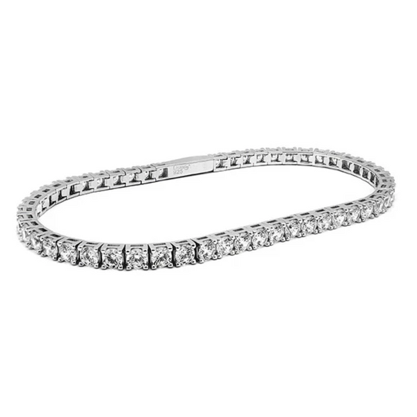 Sterling Silver 2.5mm Cubic Zirconia Tennis Bracelet