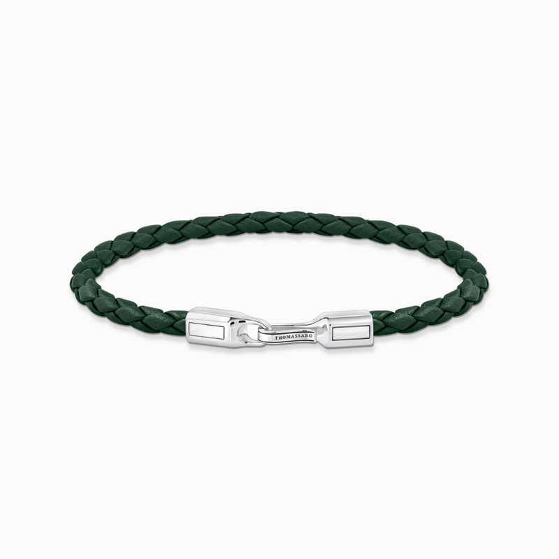 Thomas Sabo Green Leather Bracelet