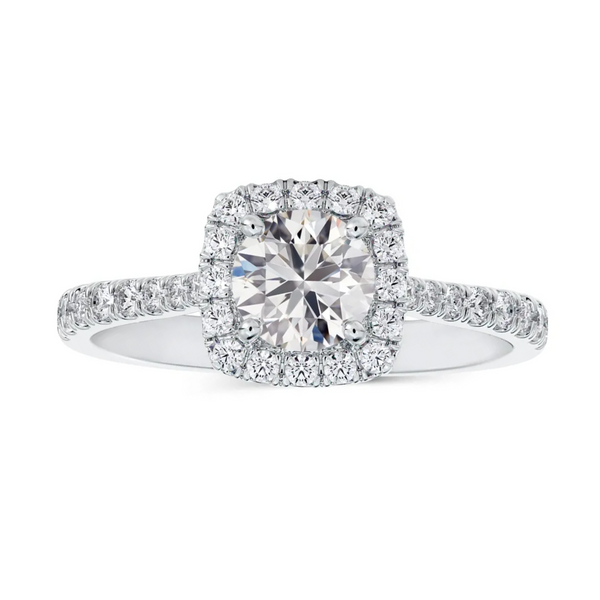 Forevermark 14K White Gold .78ctw Diamond Ring with Halo and Side Accents