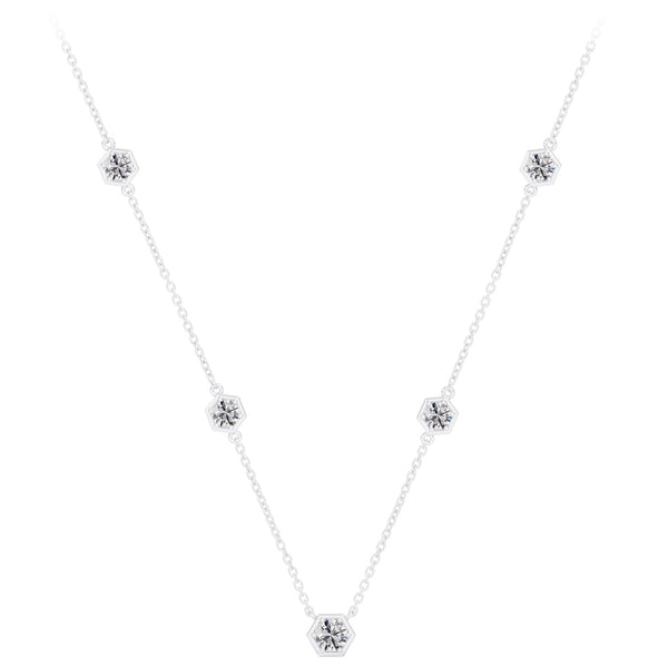 Forevermark 14K White Gold .67ctw Diamond Honeycomb Necklace