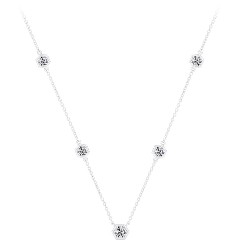 Forevermark 14K White Gold .67ctw Diamond Honeycomb Necklace