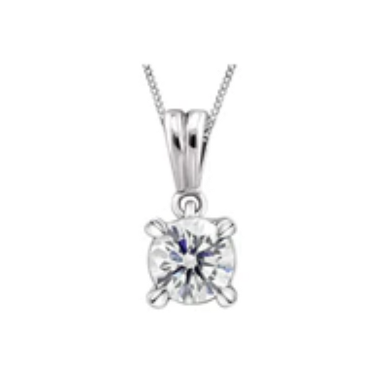 14K White Gold .10ct Canadian Diamond Pendant on Chain