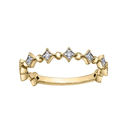 10K Yellow Gold Chi Chi Patterned Diamond Ring