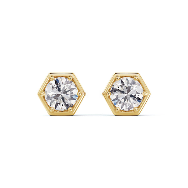 Forevermark 14K Yellow Gold .54ctw Diamond Honeycomb Earrings