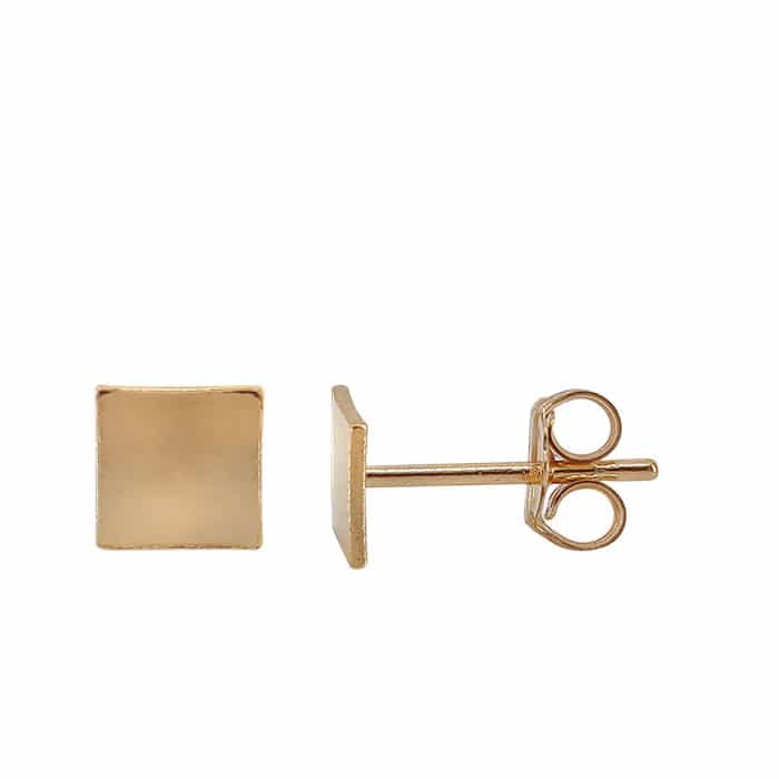 Sterling Silver 14K Gold Filled Square Stud Earrings