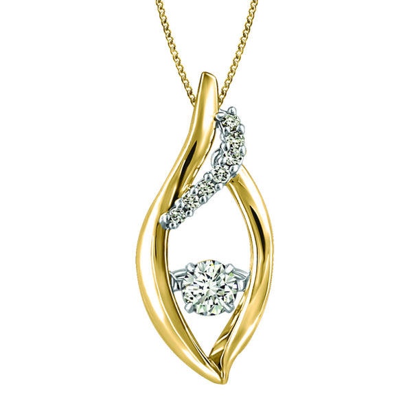10K Yellow Gold Canadian Diamond "Twinkle" Pendant on Chain