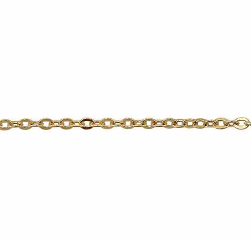 Sterling Silver 14K Yellow Gold Filled 18" Flat Cable Chain