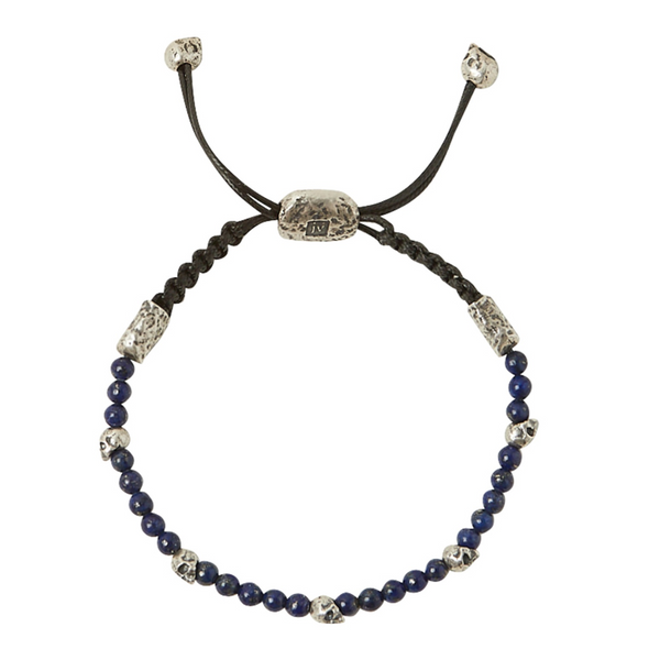 John Varvatos Adjustable Lapis Beads Bracelet