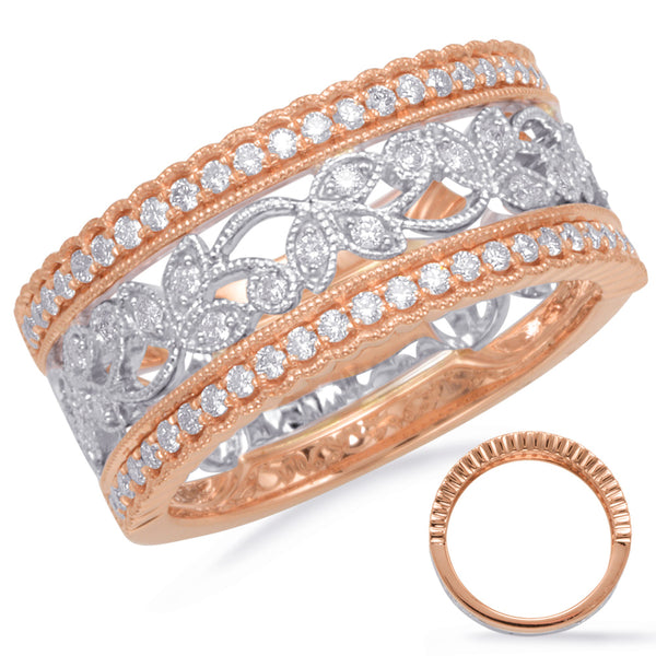 14K White & Rose Gold .42ct Diamond Band