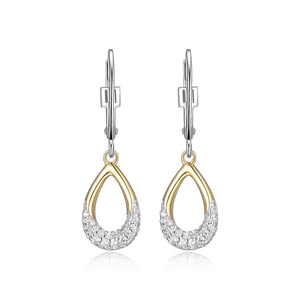 Elle Sterling Silver & YGP CZ Dangle Earrings