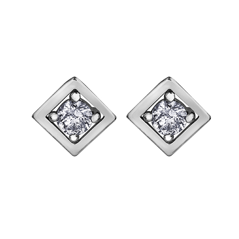 10K White Gold Diamond Earrings