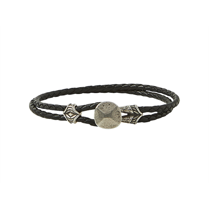 John Varvatos Double Strand Leather Bracelet