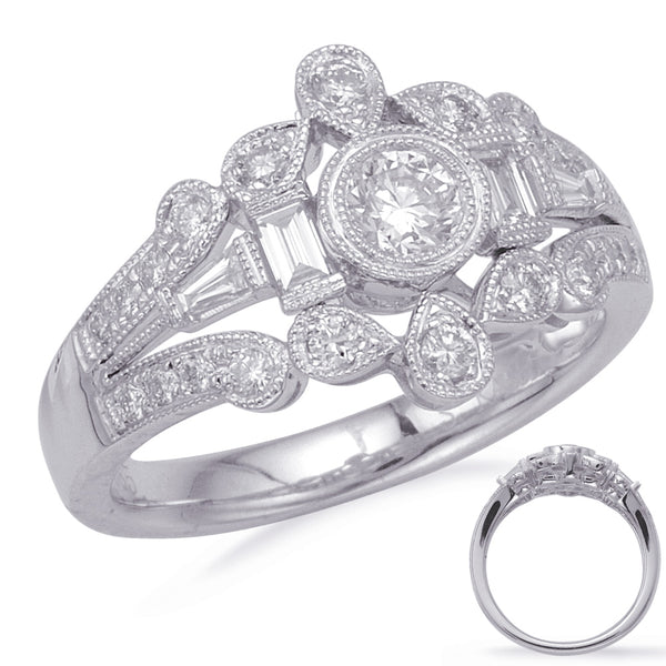 14K White Gold .67ct Diamond Ring
