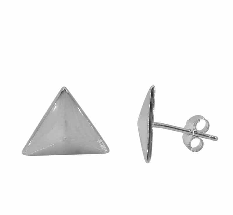 Sterling Silver Triangular Stud Earrings