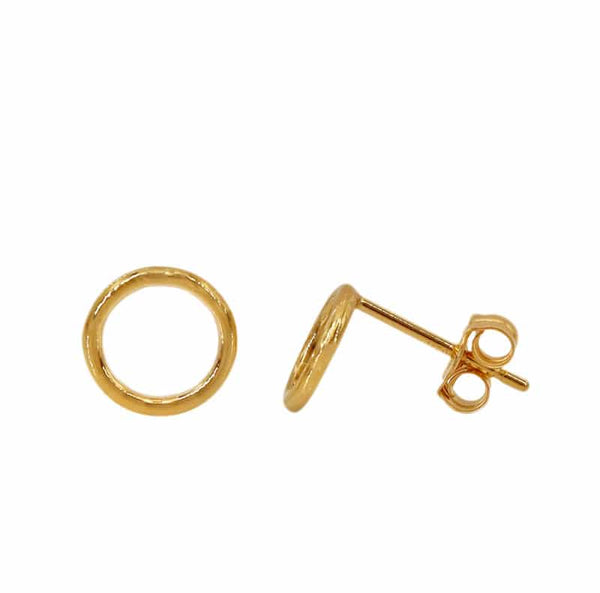 Sterling Silver 14K Yellow Gold Filled Circle Stud Earrings
