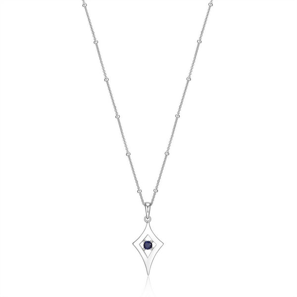Elle Sterling Silver Sapphire Pendant on Chain