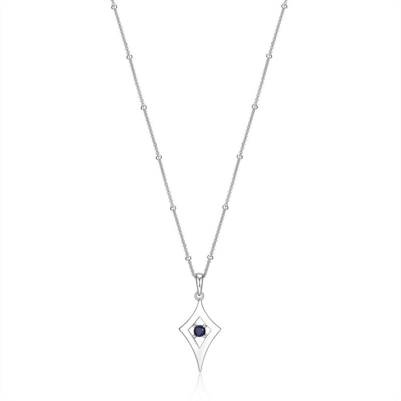 Elle Sterling Silver Sapphire Pendant on Chain